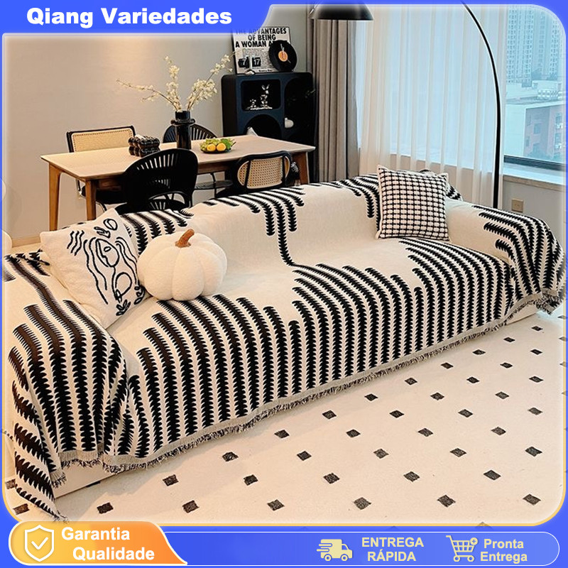 Capa De Sofá De Chenille Leve, Luxuosa, De Alta Qualidade, Simples, Com Almofada Antiderrapante 180x230cm em Oferta na Shopee