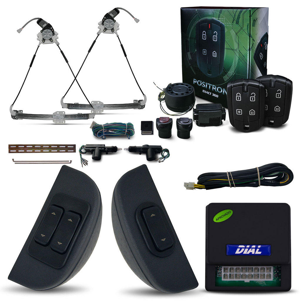 Kit Vidro Eletrico + Trava + Alarme Positron Del Rey Corcel II Belina (81/) 2 Portas Sens