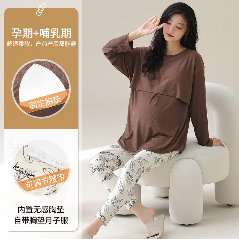 Xiyue com almofada fixa no peito roupas de confinamento primavera outono novo estilo mulheres grávidas pré-natal pós-nat