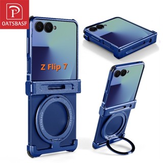 OATSBASF Case com Suporte Magnético para Galaxy Z Flip 7, Capa de Metal Giratória 360° e Anti-choque em Oferta na Shopee