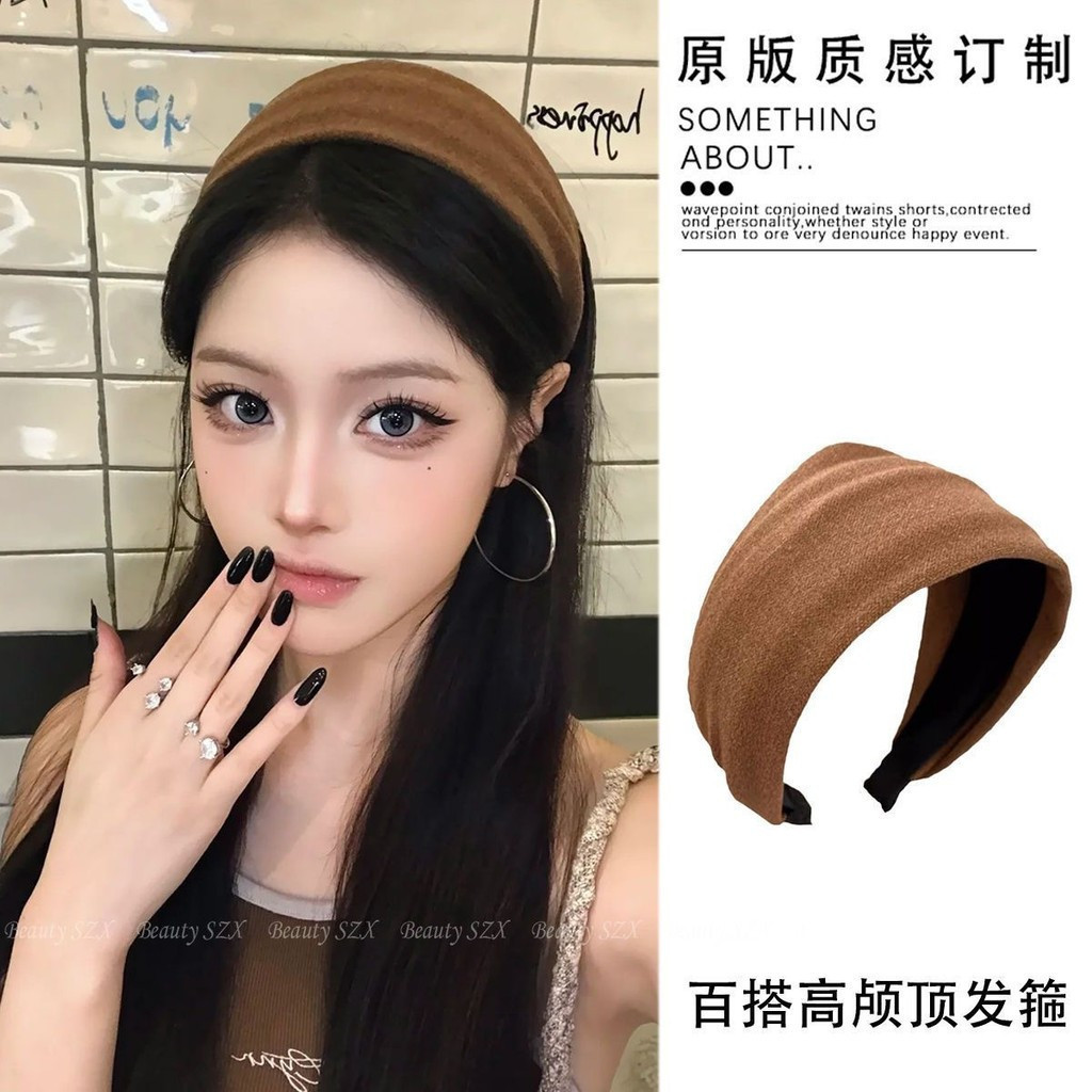 [Estoque pronto] Francês simples de aba larga All-Match bandana temperamento moda menina Retro doce moda acessórios para