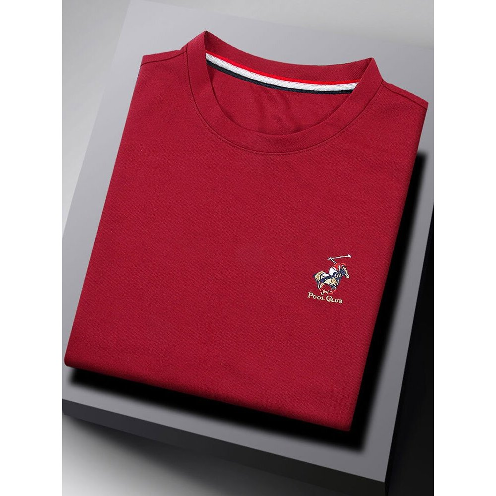 Marca outono manga comprida camiseta masculina em torno do pescoço Benming ano camiseta solta pai camisa de fundo topo C