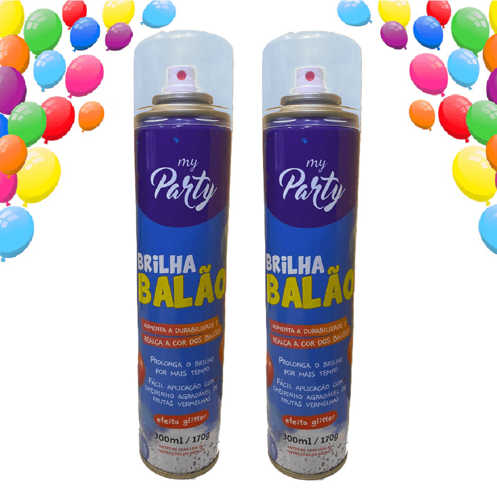 Imagem WEB KIT SPRAY BRILHA BALAO COM GLITER 300ML 