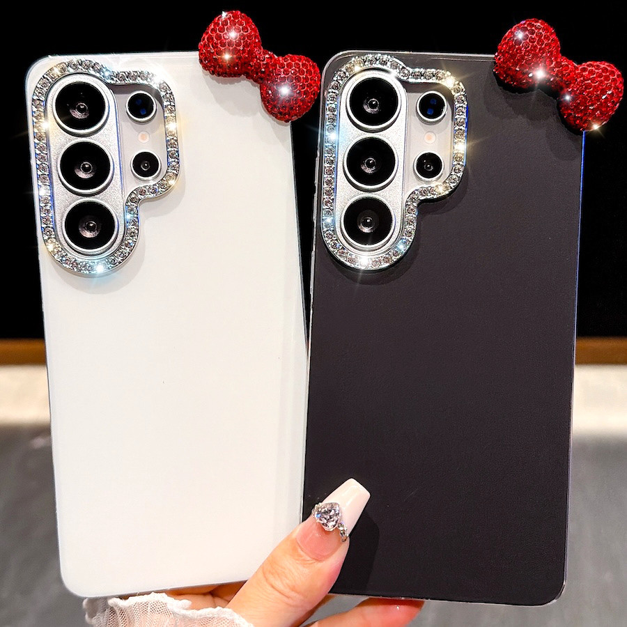 3D Adorável Bowknot Glitter Diamantes Caso De Telefone Para Samsung A37 A27 A57 A17 A16 A26 A36 A56 A15 A35 A55 5G Escud