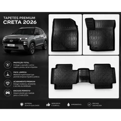 Tapete Bandeja Novo Creta 2025 2026 2027 3 Peças Tpe Flexível
