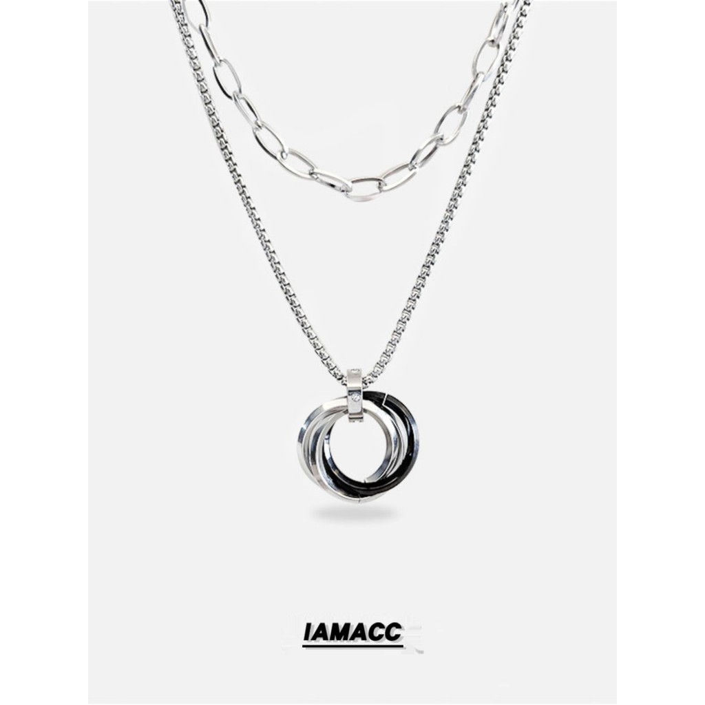 IAMACC empilhado moletom colar ins nicho na moda legal Hip Hop na moda legal rua camisola clavícula corrente acessórios
