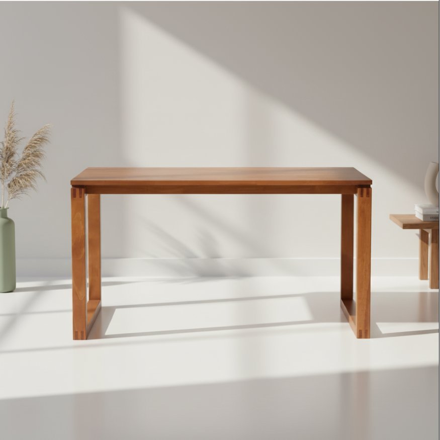 Mesa de Jantar 4 Lugares Retangular Madeira Maciça Craft Marrom/Garapa 140