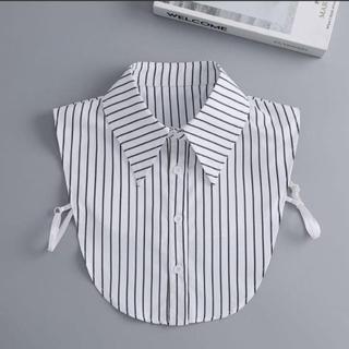 Listrado colar falso senhoras All-Match simples camisa de algodão gola pontiaguda camisa decorativa interior colar falso