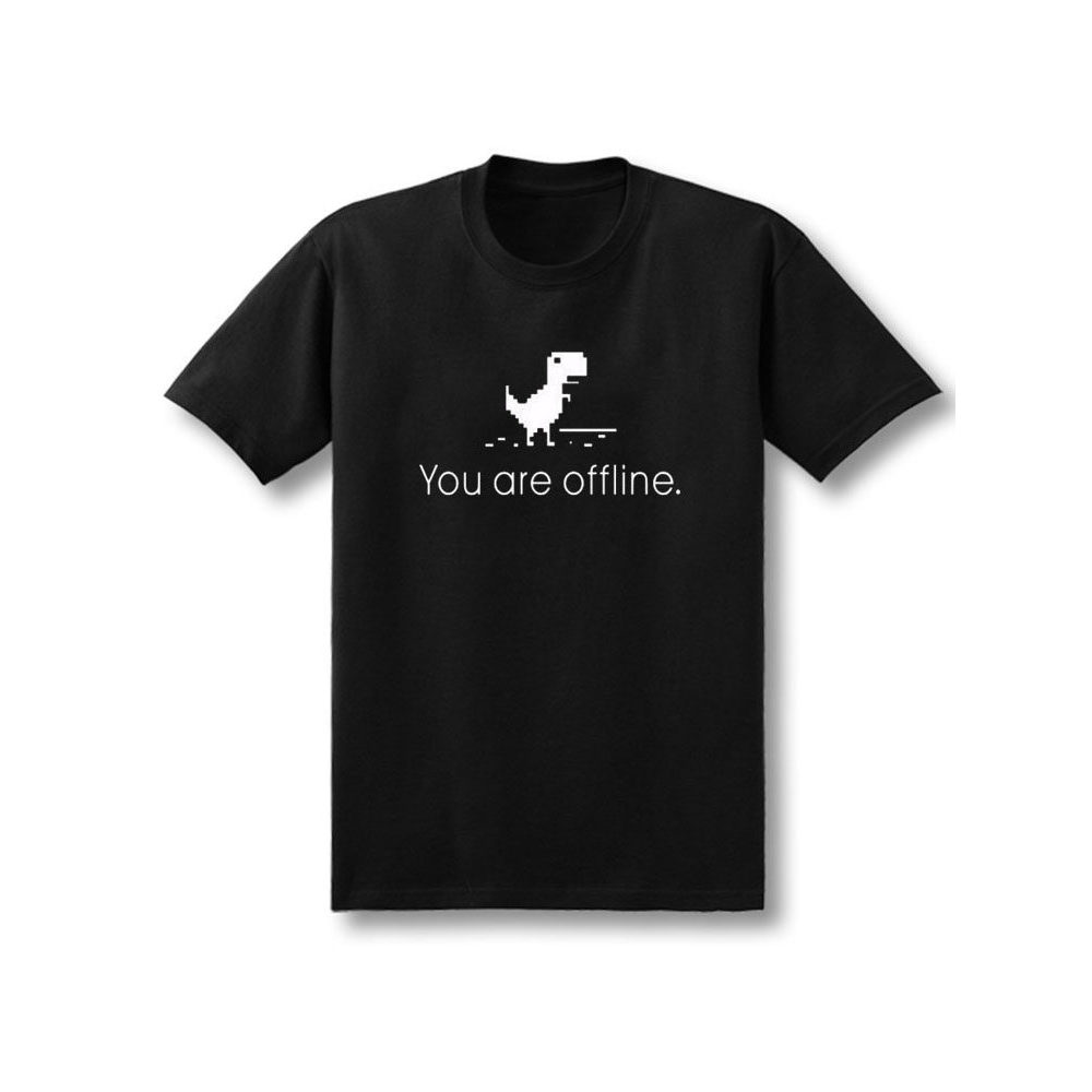 Novo Google Web dinossauro camiseta de manga curta único masculino feminino geek geek masculino puro algodão solto roupa