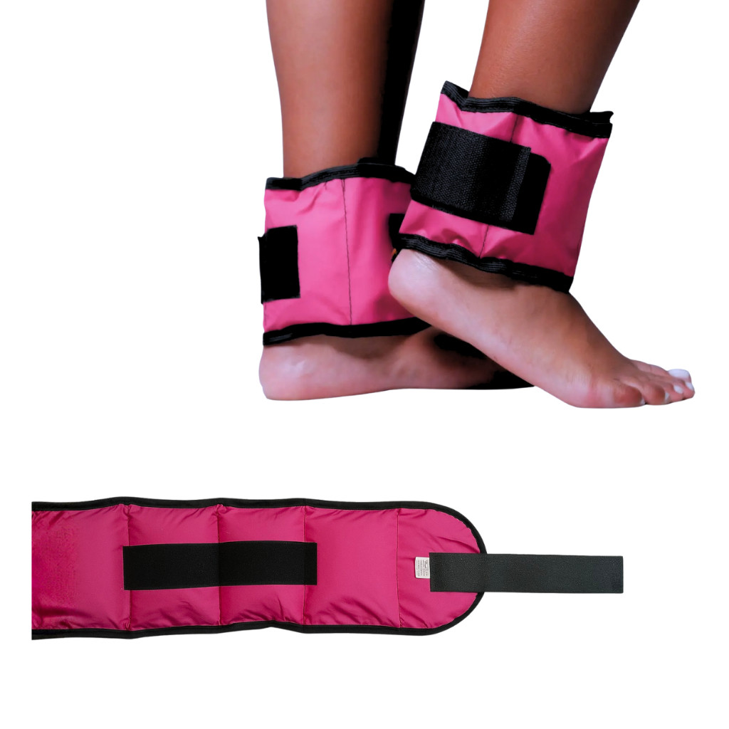 Par de Caneleiras de Peso - Rosa - 5kg -Treino, Fisioterapia e Exercícios
