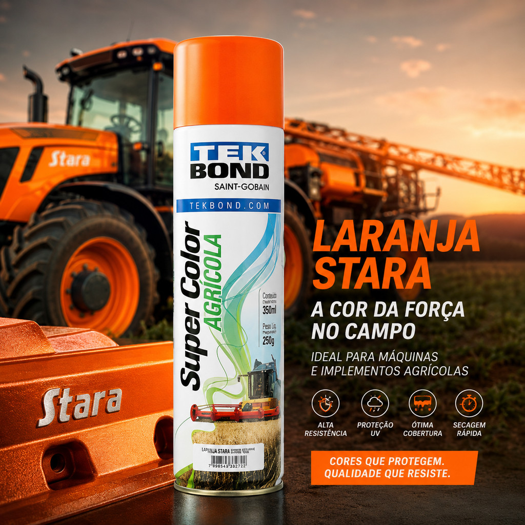 Tinta Spray Laranja Stara Para Implementos Agrícolas Tekbond