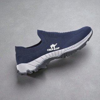 Tênis Masculino Slip On Knit Leve Respirável Confortável Caminhada Trabalho sapatilha sola tratorado dia a dia