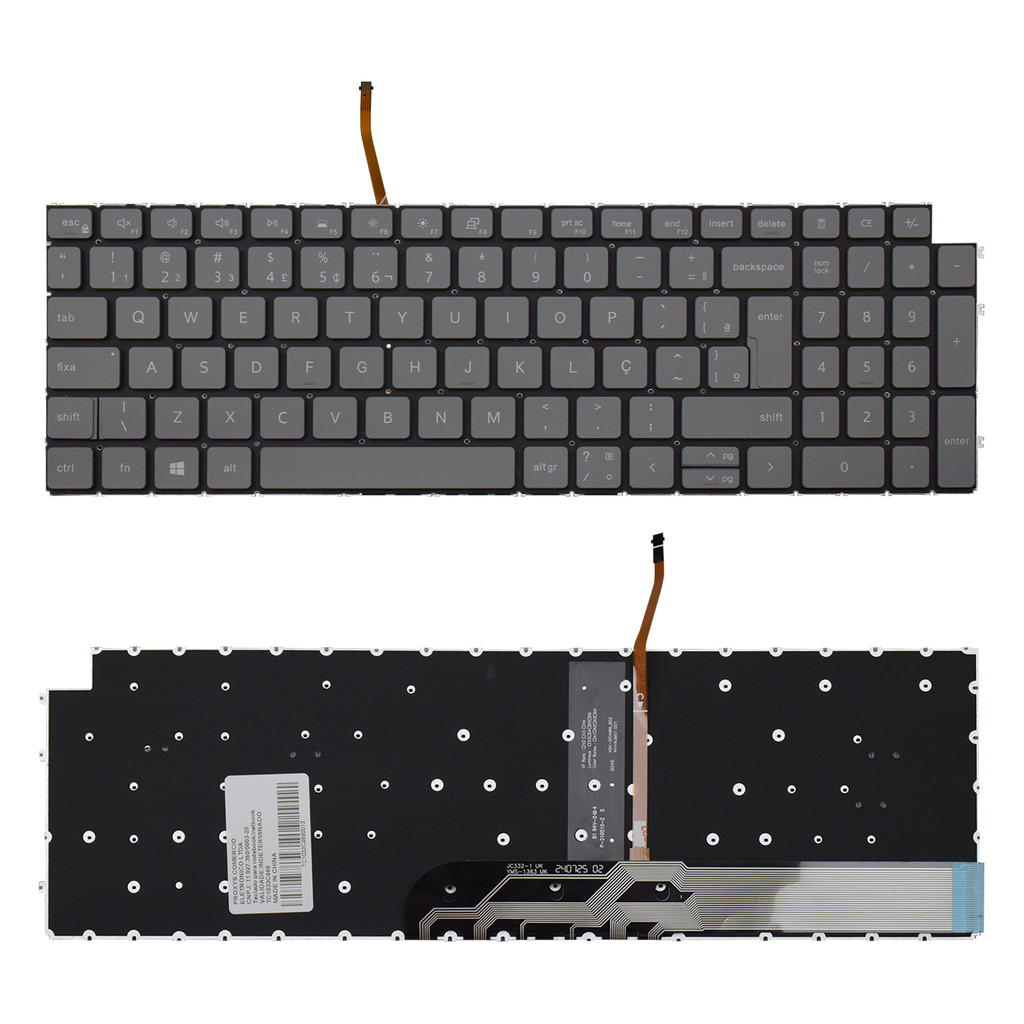 Teclado para Notebook Dell Inspiron 15-3511 ABNT2 Cinza Escuro