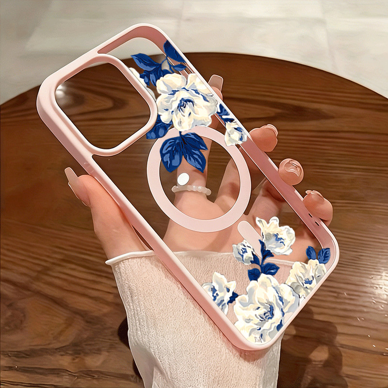 Capa De Telefone Para Samsung Galaxy A06 A16 A26 A36 A54 A55 A56 A57 A35 A07 A17 A37 Noite Branca Rosa Magnética