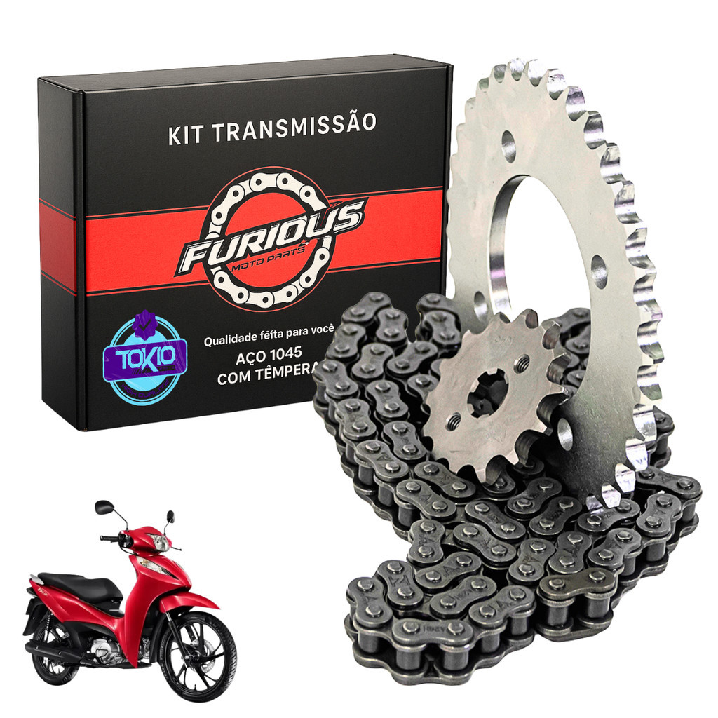 KIT RELAÇÃO BIZ 125 2005 A 2023 BIZ 110 Biz 100 2013 HONDA