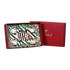 Conjunto 4 Xícaras De Chá Com Pires Floral Chess Scalla