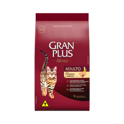 Ração Granplus MENU para Gatos Adultos sabor Frango e Arroz 3kg