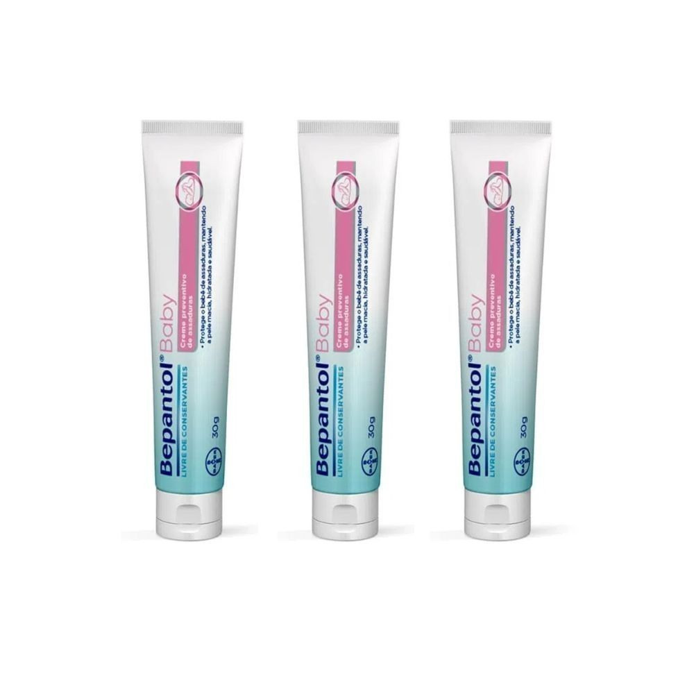 Kit com 3 Cremes Pomada 30gr Cada - Bepantol Baby