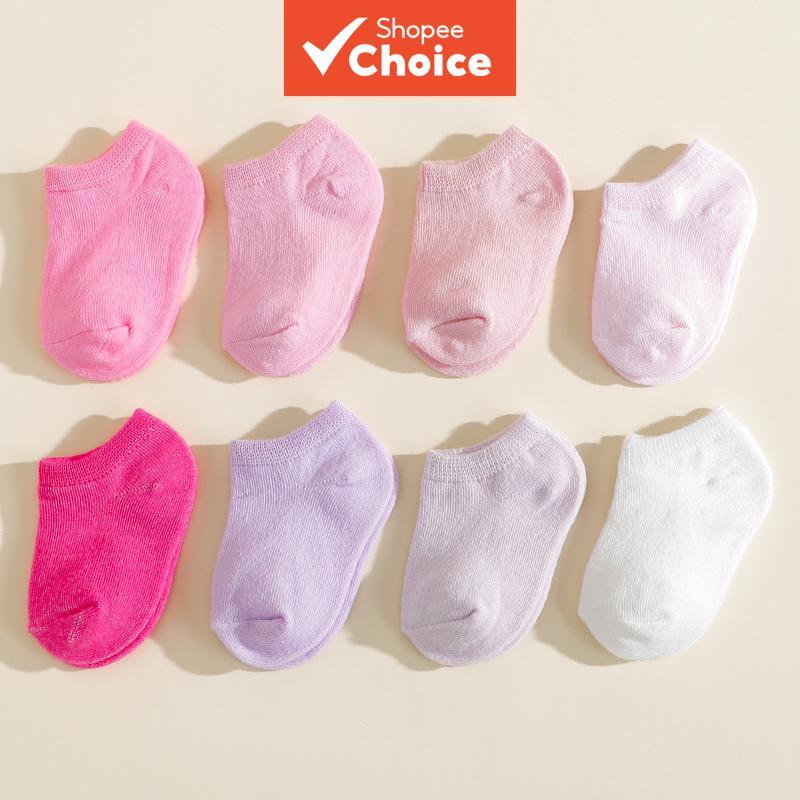 Bebê Algodão Tornozelo Meias 8 Pacote Conjunto Respirável Macio Multicolorido Pastel Para 0-12 Meses Recém-Nascido Infan