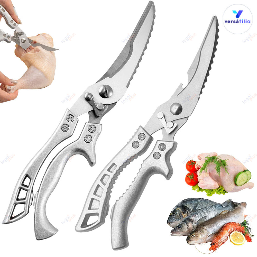 Tesoura de Cozinha Multifuncional Prática para Cortar Alimentos, Frango, Peixe e Verduras