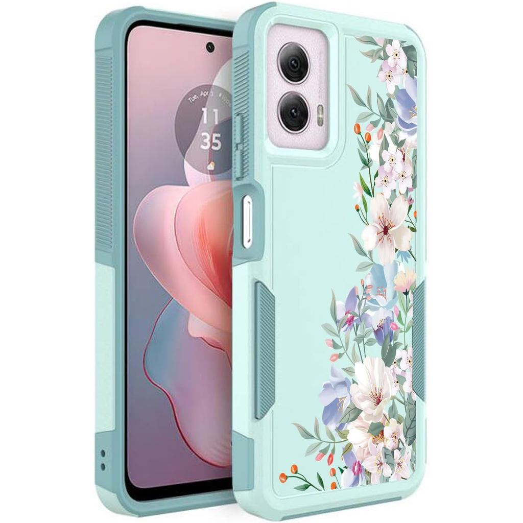 Capa para Motorola Moto G Power 2024 5G: Design Floral com Flores Fofas para Men