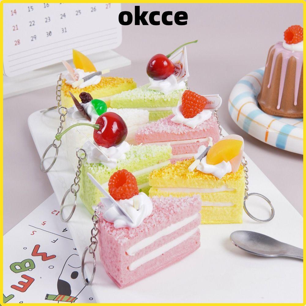 OKCCE Chaveiro De Aperto De Bolo Artificial , Brinquedo De Pitada De Sobremesa De Recuperação Lenta PU , Brinquedos Tria