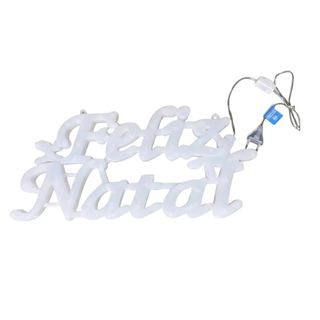 Letreiro Feliz Natal 30 LEDs Com Tomada Decoração Iluminada