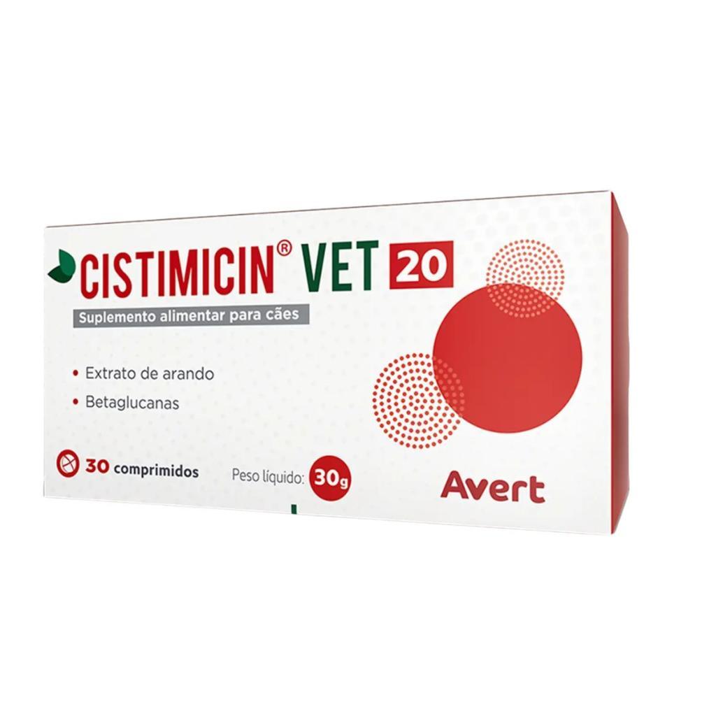 Suplemento Cistimicin Vet 20 Avert Para Cães 30 Comprimidos