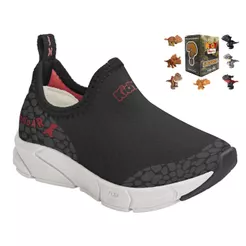Tênis Infantil Dinossauro Menino Kidy Slip On Calce Fácil Brinquedo Brinde Dino Surpresa
