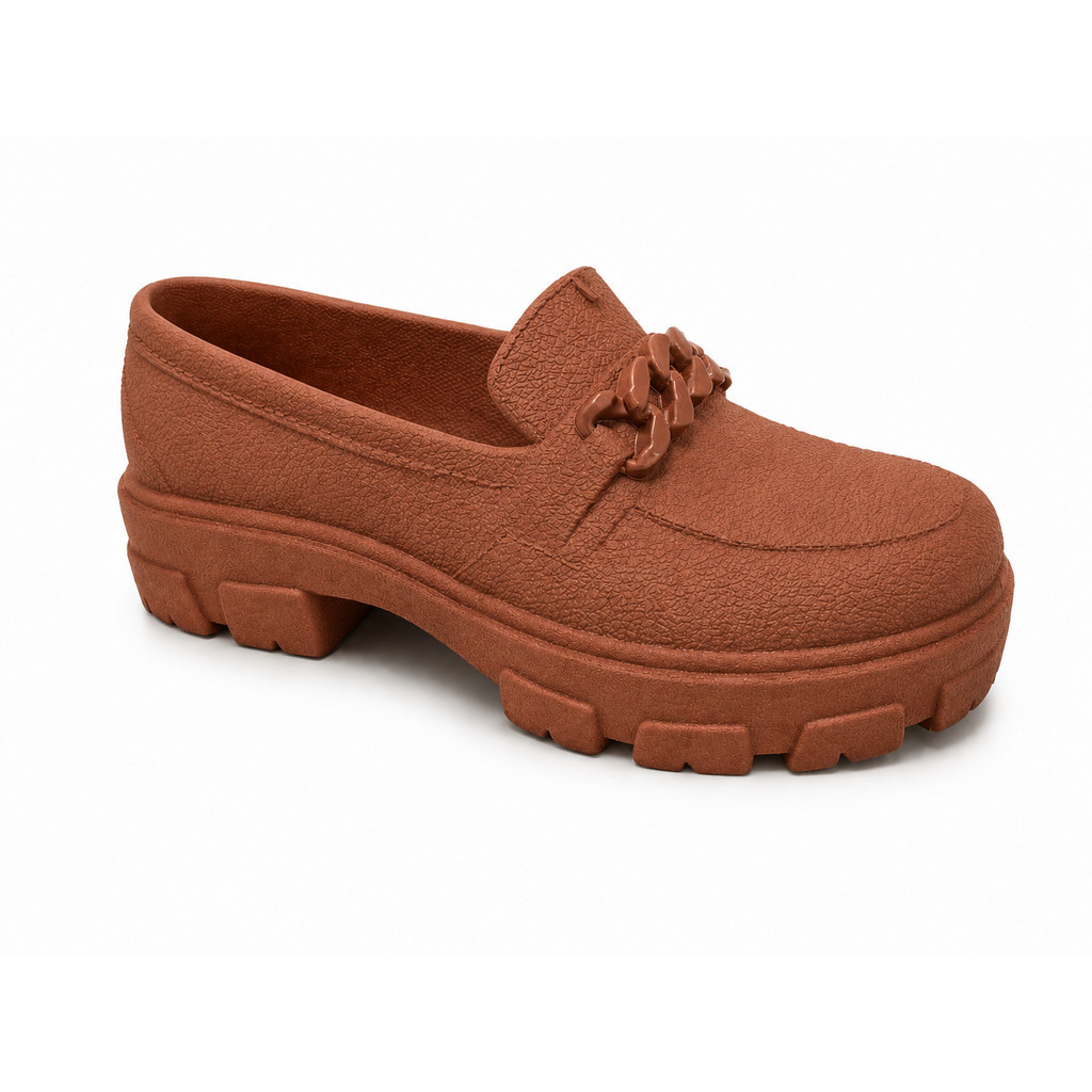 Mocassim Feminino Plataforma Confortável Solado Tratorado Estilo Casual Moderno