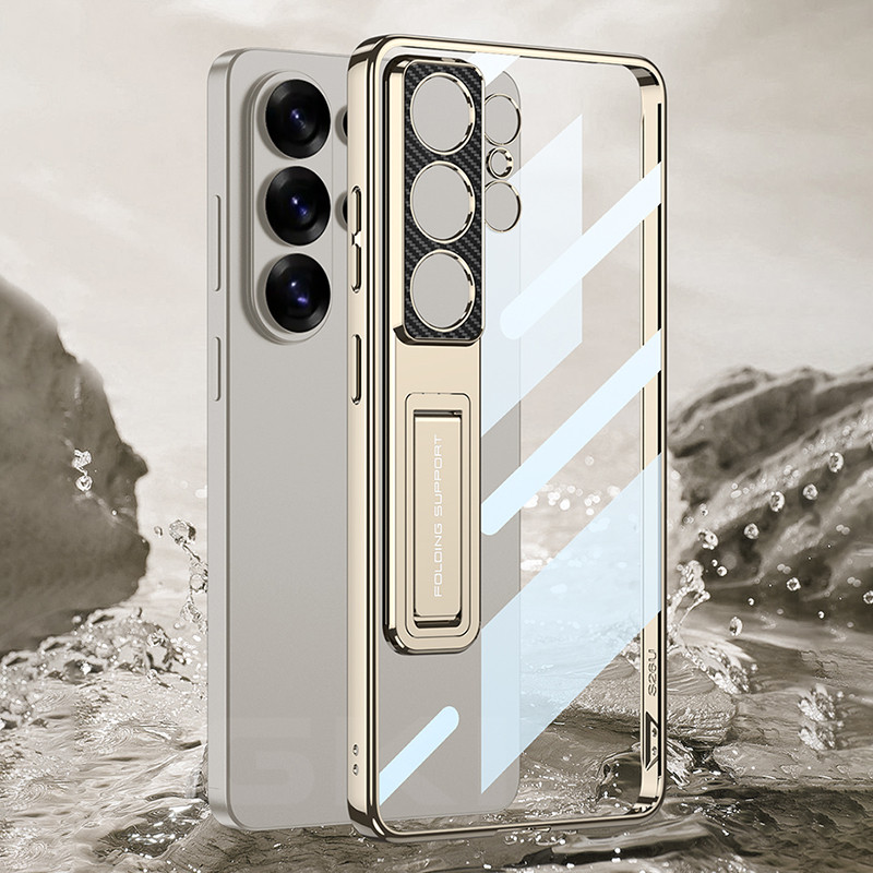 Luxo Chapeamento Caso Claro Para Samsung Galaxy S26 Ultra Lente Superior Proteto
