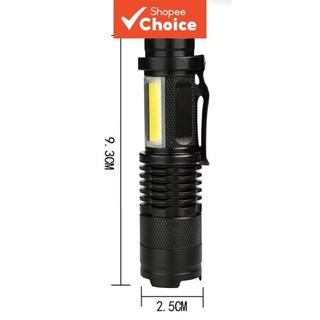 Lanterna LED COB Ultra Brilhante com Zoom e Foco, 3 Modos de Iluminação, Mini Lanterna Alimentada por Bateria AA/14500