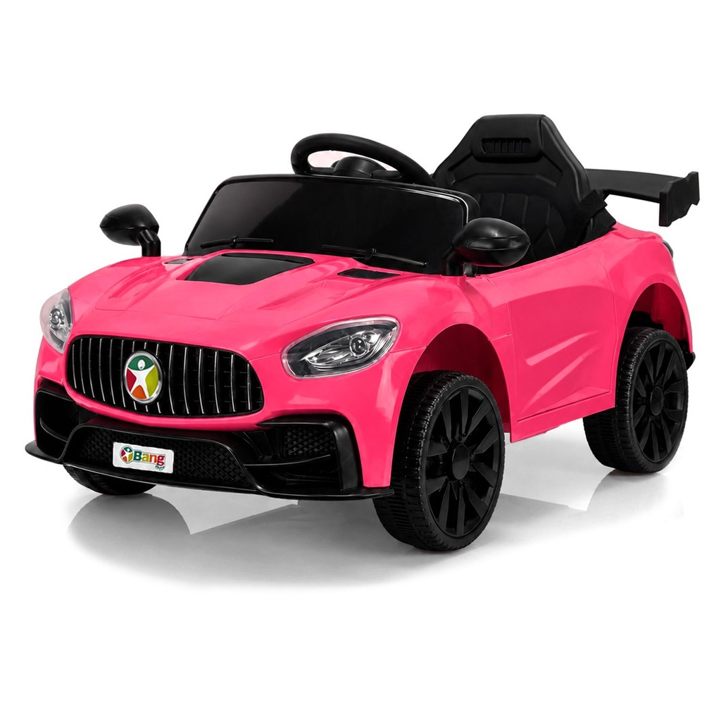 Veículo Elétrico Infantil 12V Rosa Com Pedal Cinto Bateria Recarregável Controle Remoto