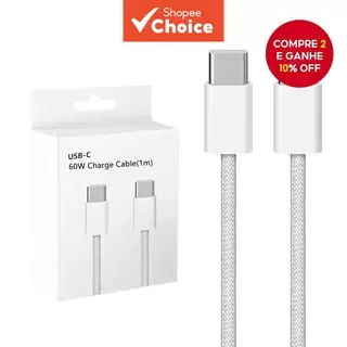 Cabo USB-C para Apple iPhone 15 16 17 Pro Max PD 60W de carregamento rápido para Samsung Tipo C tran