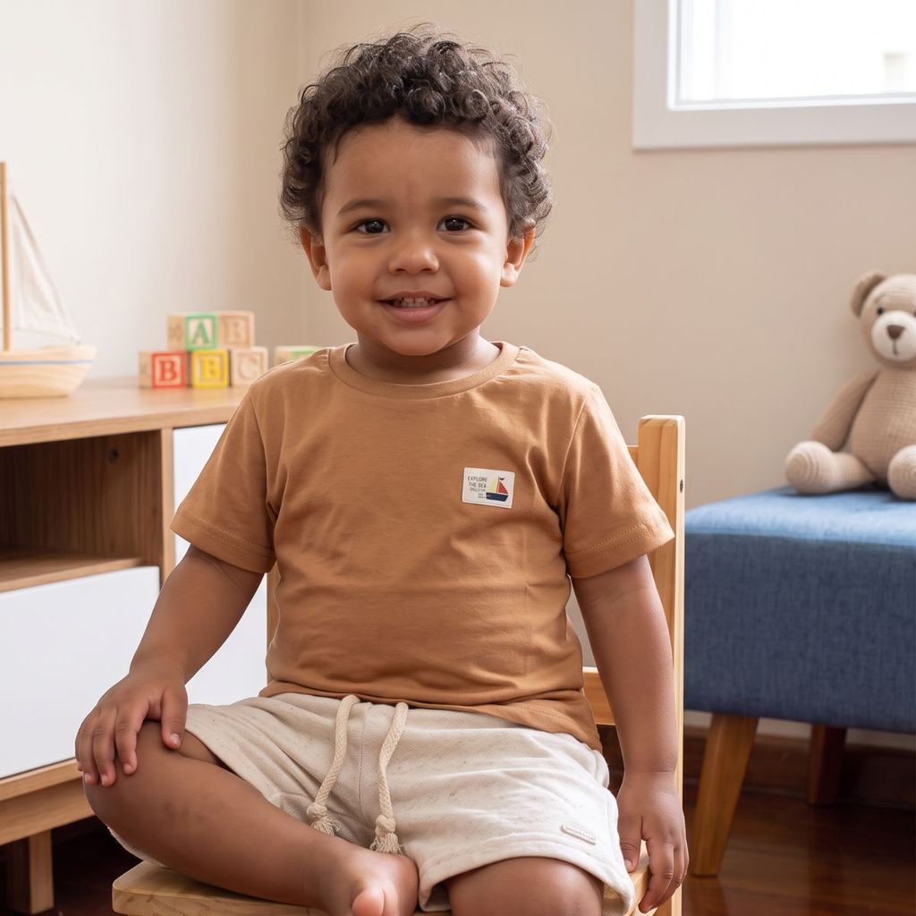 Conjunto Menino Infantil Camiseta Shorts Roupa Bebê Passeio Casual Confortável Moda Tendência Premium