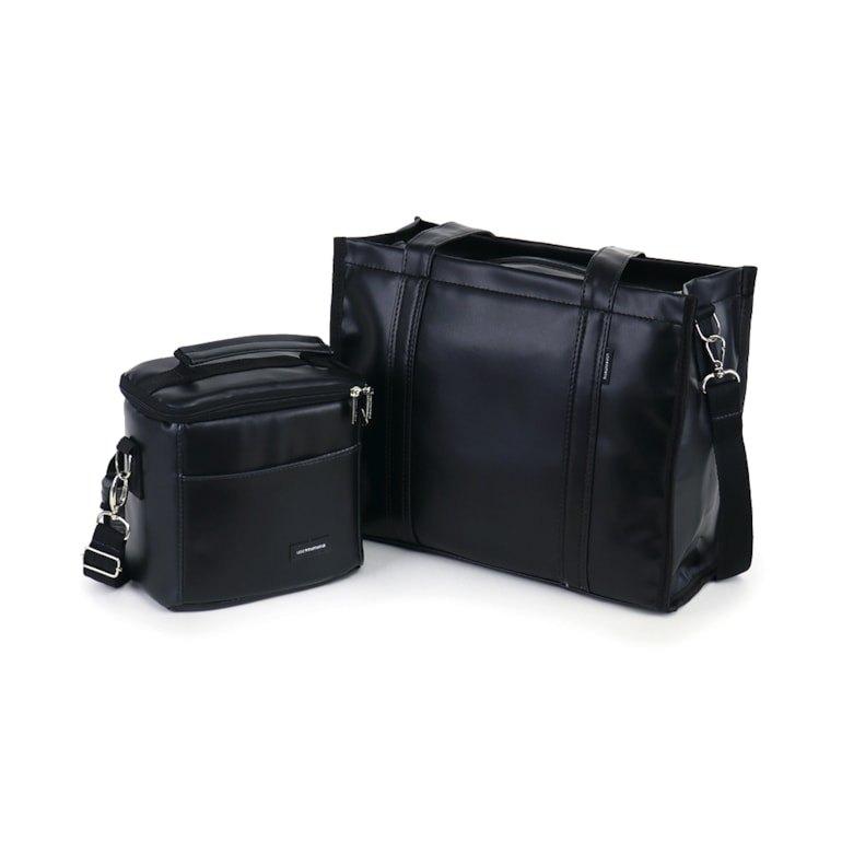 Kit Bolsa Tote Midi com Alça + Térmica Move Mini Preta
