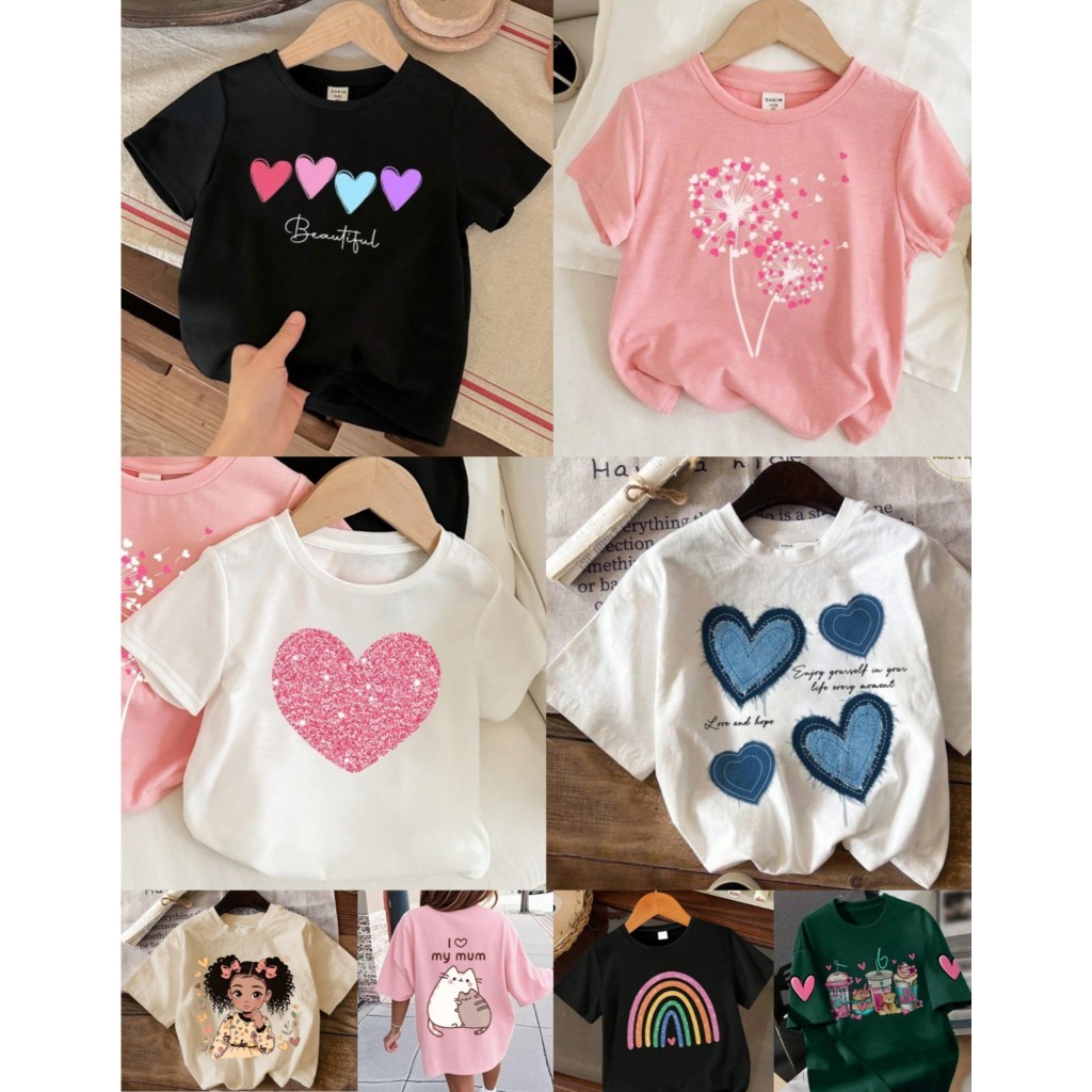 Camisetas Infantis Estampas Diversas Promoção Meninas Queima De Estoque 100% Algodão Dia a Dia