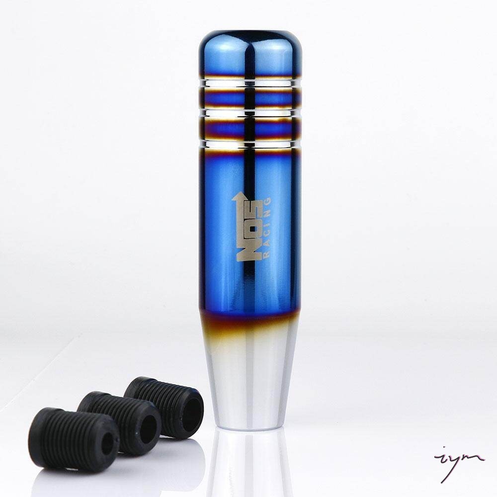Botão De Mudança De Marcha De Alumínio Azul Queimado-Cabeça De Alavanca De Câmbio Universal De 13 Cm Para Automóveis
