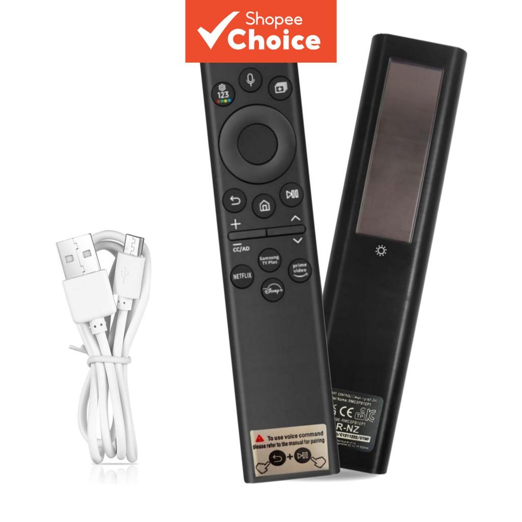 Controle Remoto Solar Recarregável por USB-C para Smart TV Samsung 2018-2025, com Voz