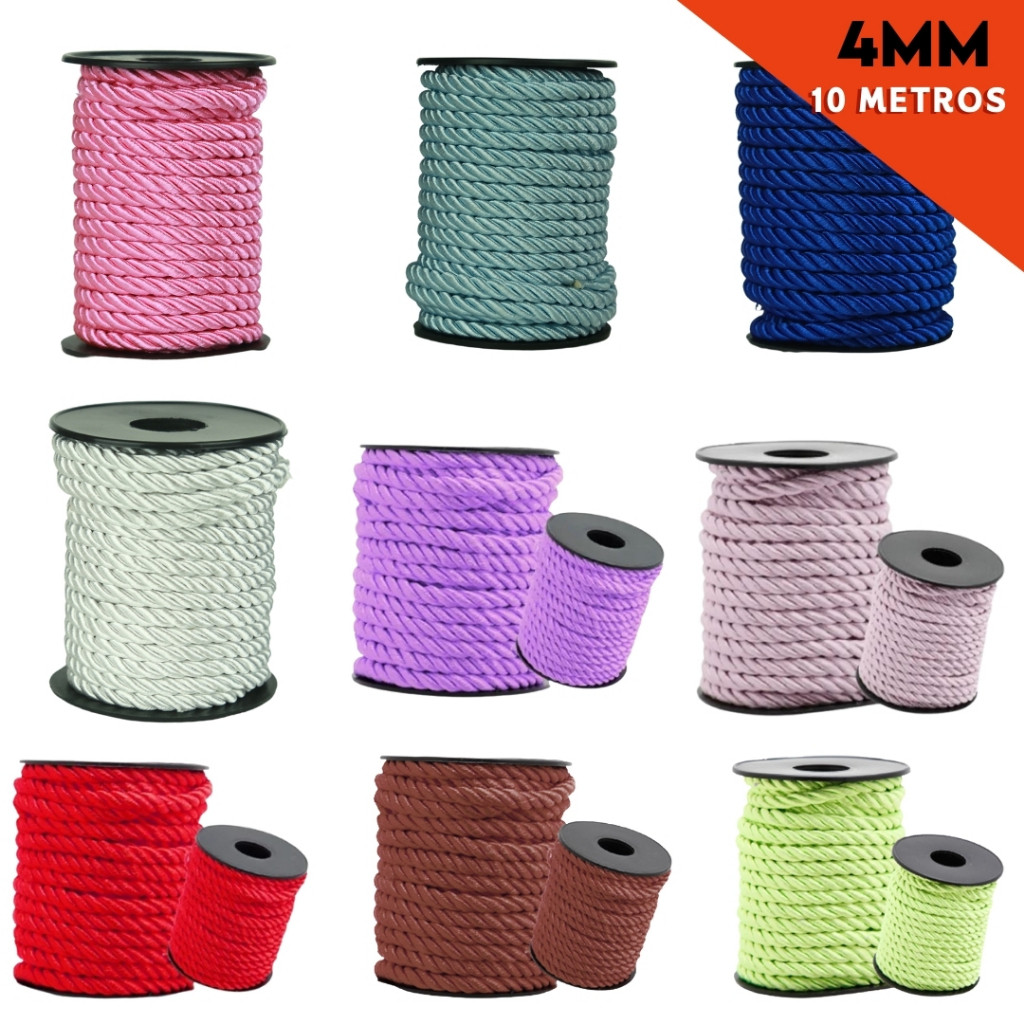 Cordão São Francisco 4mm 10 Metros Resistente Ideal Para Artesanato Laços Fantasias e Decoração - MN