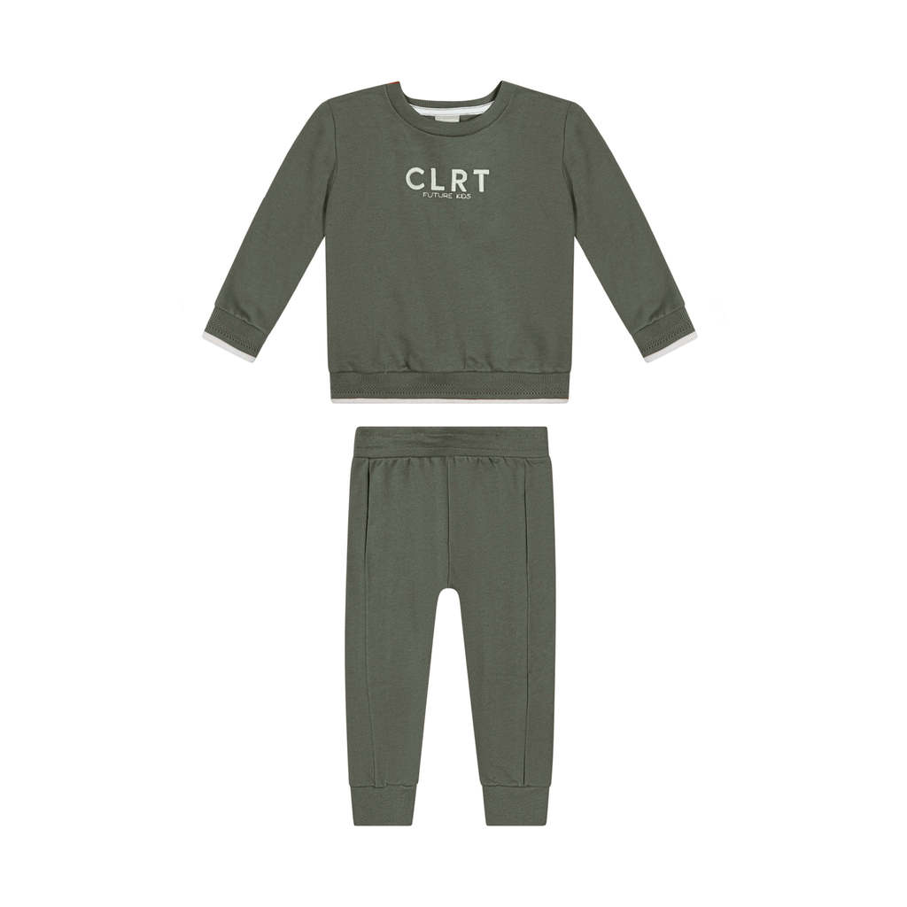 Conjunto Infantil Menino Bordado Moletom Colorittá Verde