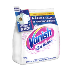 Vanish Tira Manchas Pó Crystal White Oxi Action para Roupas Brancas Refil 400g