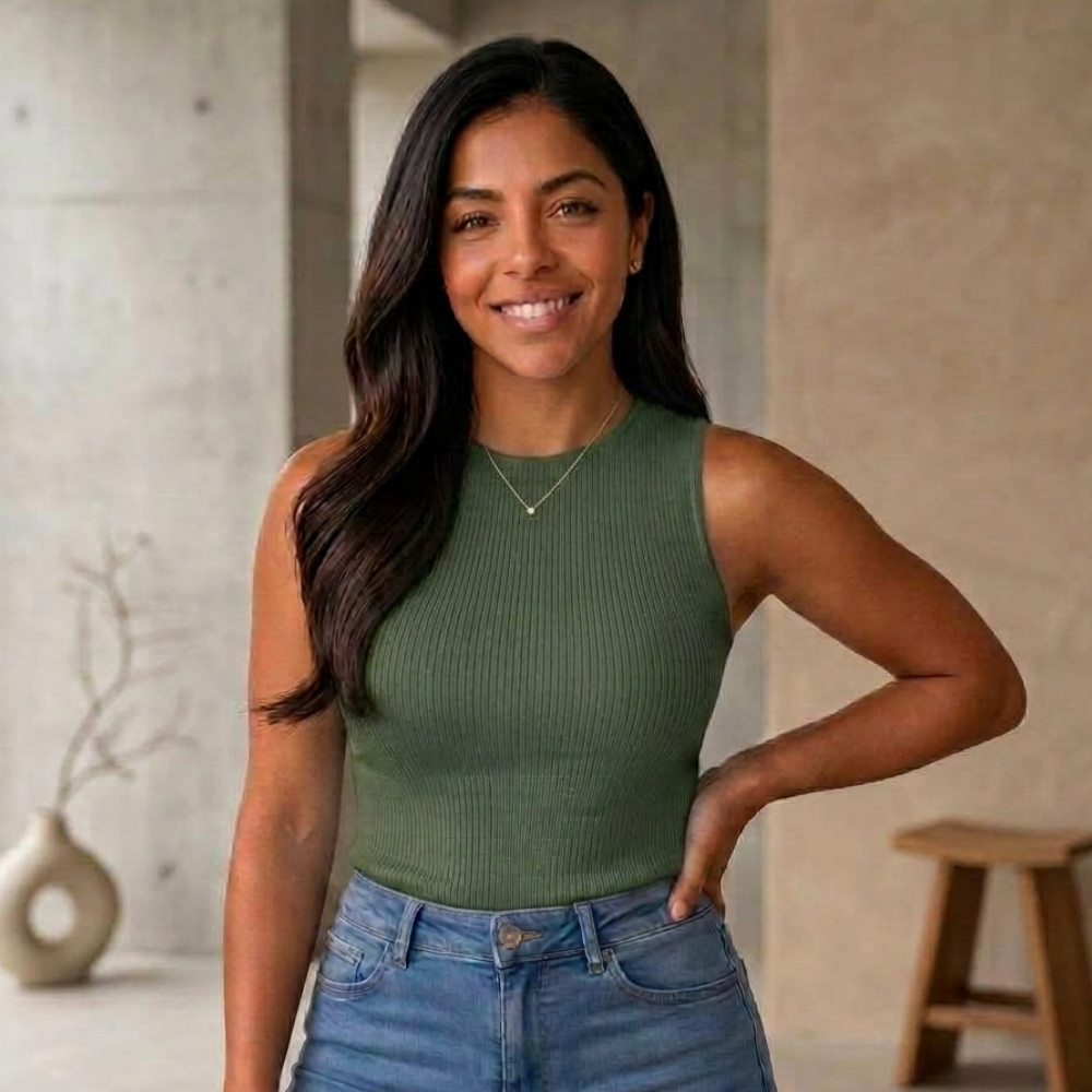 Cropped Nadador Canelada Feminina Justa ao Corpo Casual Dia a Dia Básica Blogueira