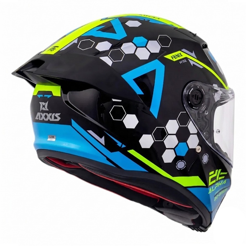 Capacete Axxis Fenix Alpha B23 Azul Gloss Motociclista Viseira Cristal — imagem 2 de 2