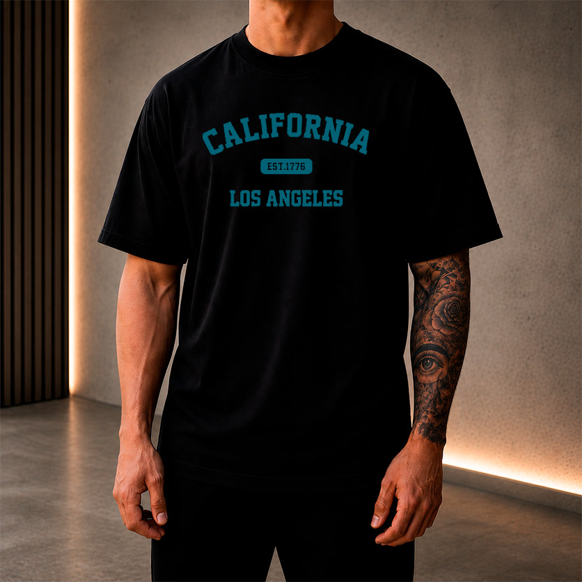 Camiseta Masculino Estampada CALIFORNIA Lançamento Camisa 100% Algodão 30.1
