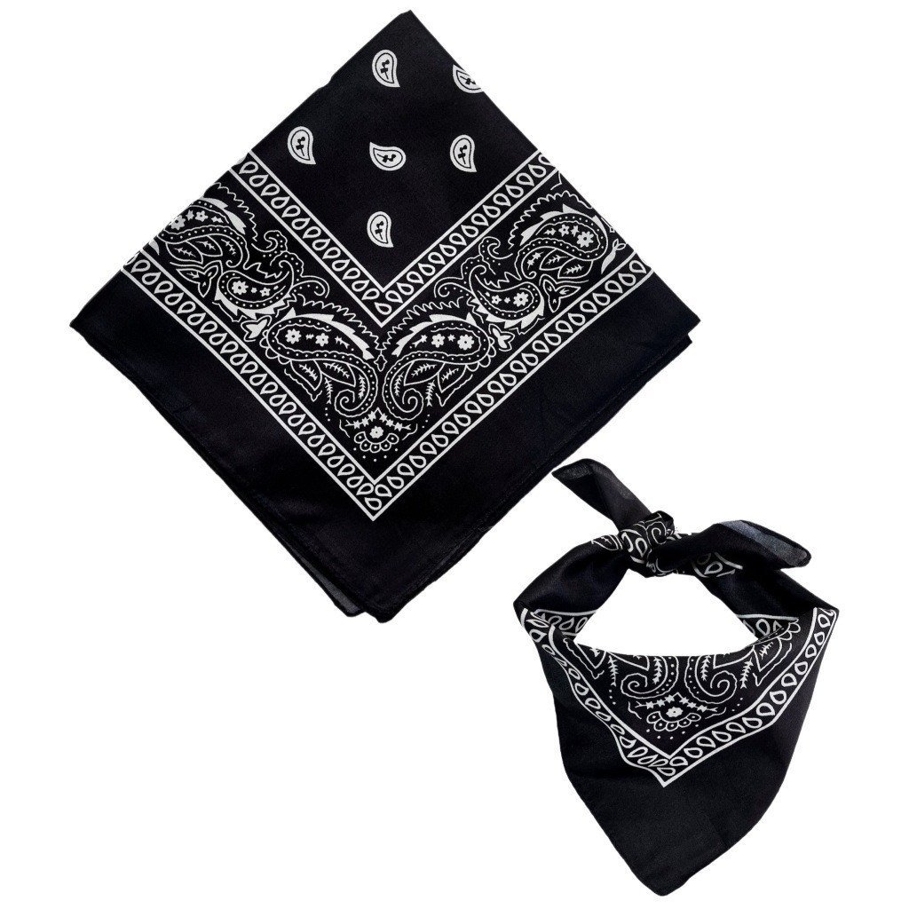 Bandana Estampada Lenço Rock Mascara Preto