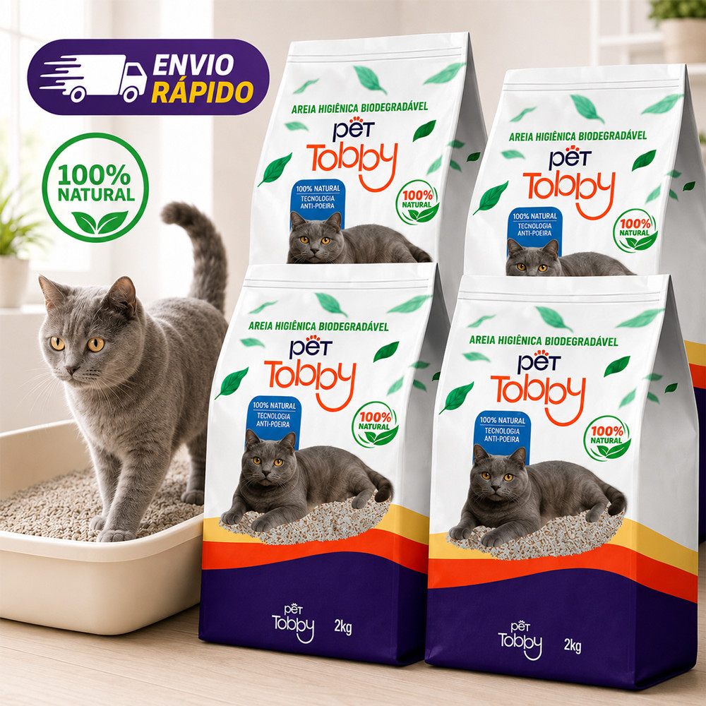 Areia Higiênica Para Gato De Mandioca Pet Tobby Biodegradável Areia De Gato Sustentável Premium