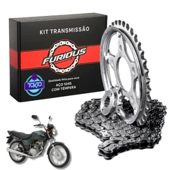 KIT RELAÇÃO CG 125 2000 A 2008 TITAN TRANSMISSÃO FAN