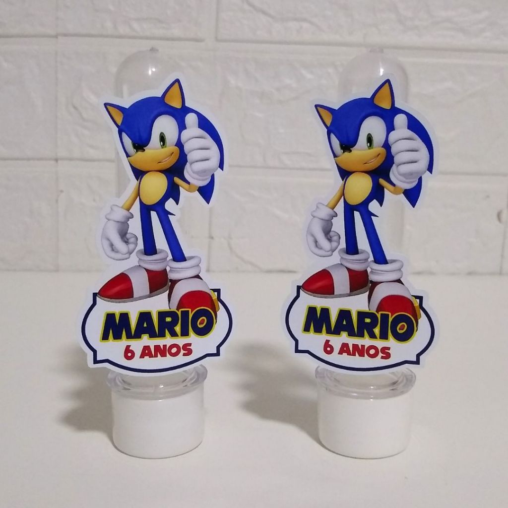 Apliques 3D para Tubetes Sonic - festa infantil - lembrancinhas personalizadas