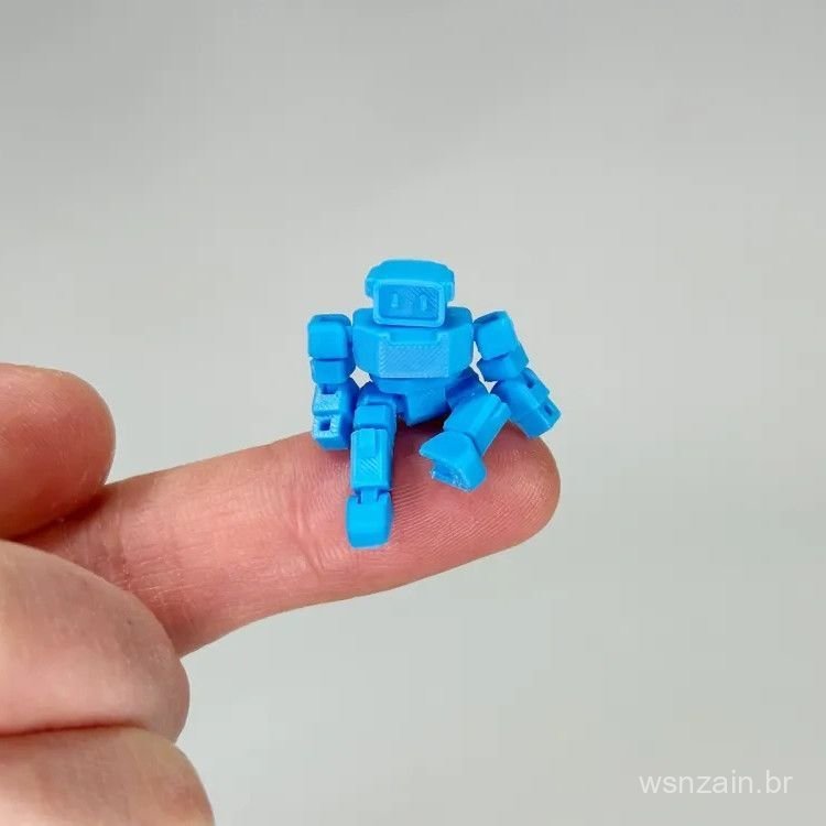 Modelo impresso em 3D, brinquedo com tema tecnológico e juntas móveis, pequena decoração de mesa.